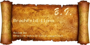 Brachfeld Ilona névjegykártya